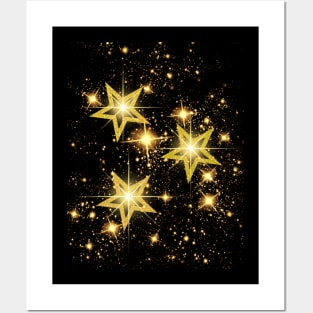 Celestial Nights - With Golden Stars Posters and Art